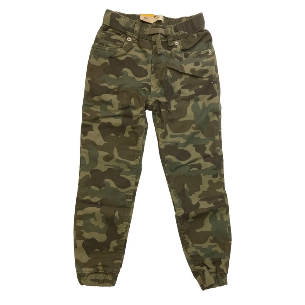 Levi’s Youth Joggers Camo Green Casual Elastic cuff Slim New